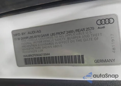 2019 Audi A5 45 Premium from USA, damaged, VIN WAUBNCF55KA019944